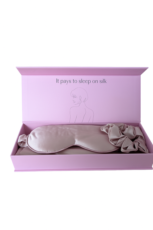 NEW! Gift Set-19 mm Mulberry Silk Pillowcase, Eye Mask & Scrunchie