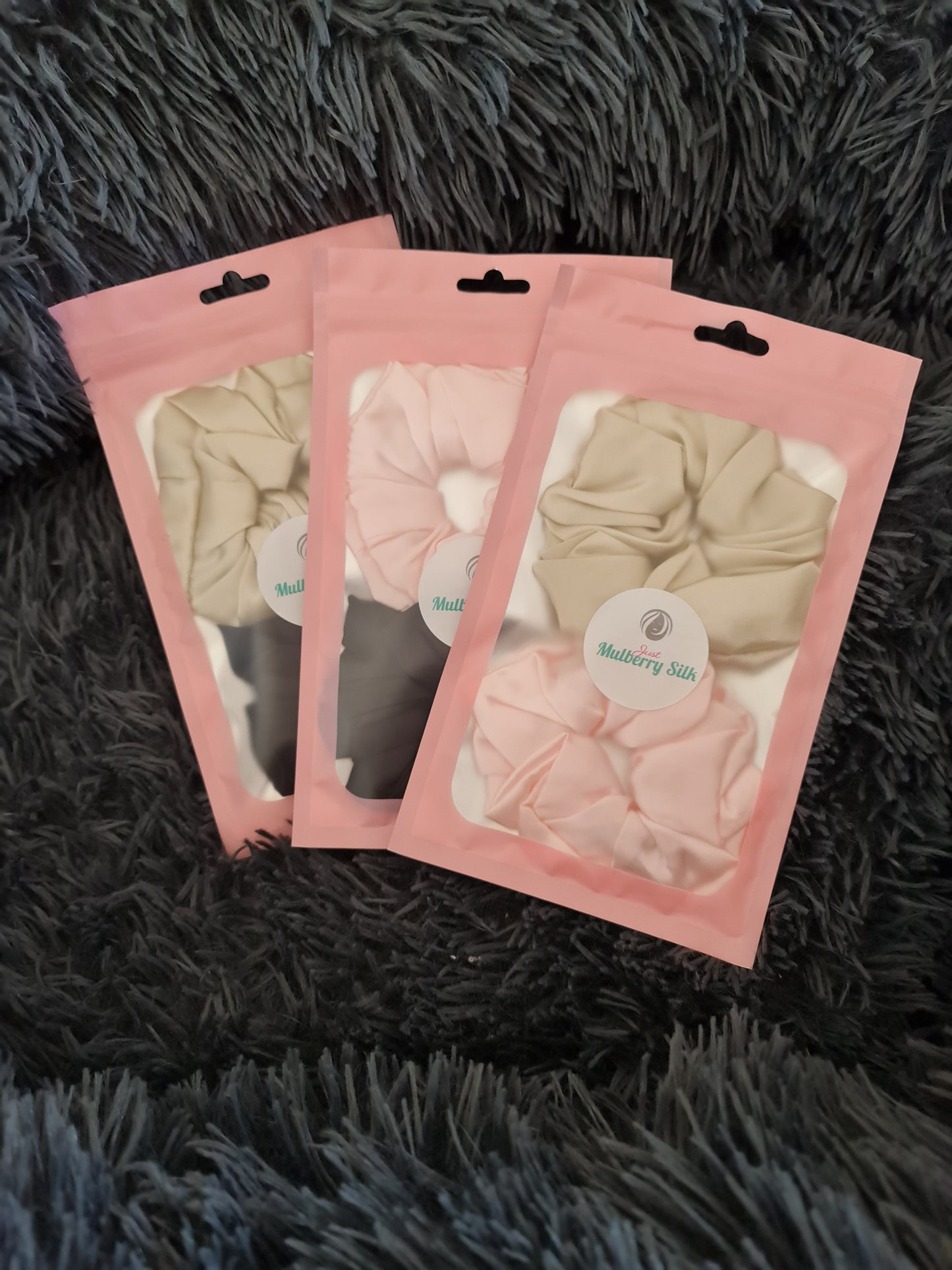 Mulberry Silk Medium Scrunchies- 2 Pack