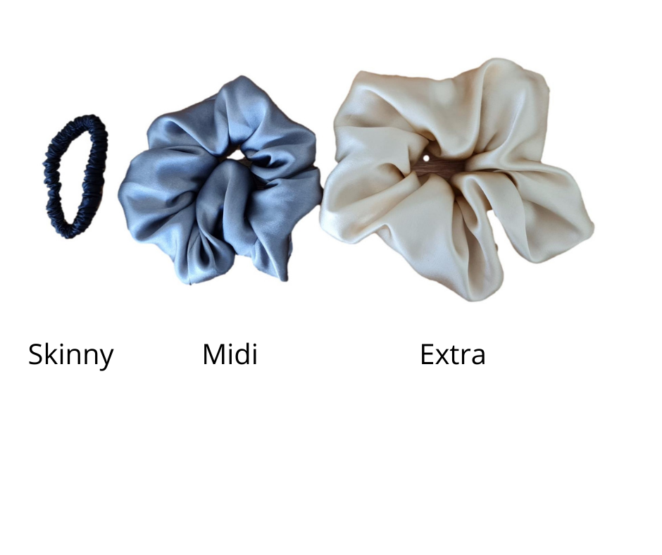 Mulberry Silk Skinny Scrunchies- 2 Pack