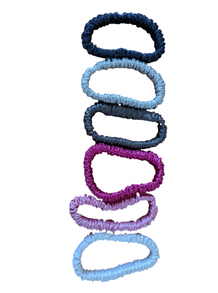 Mulberry Silk Skinny Scrunchies- 2 Pack