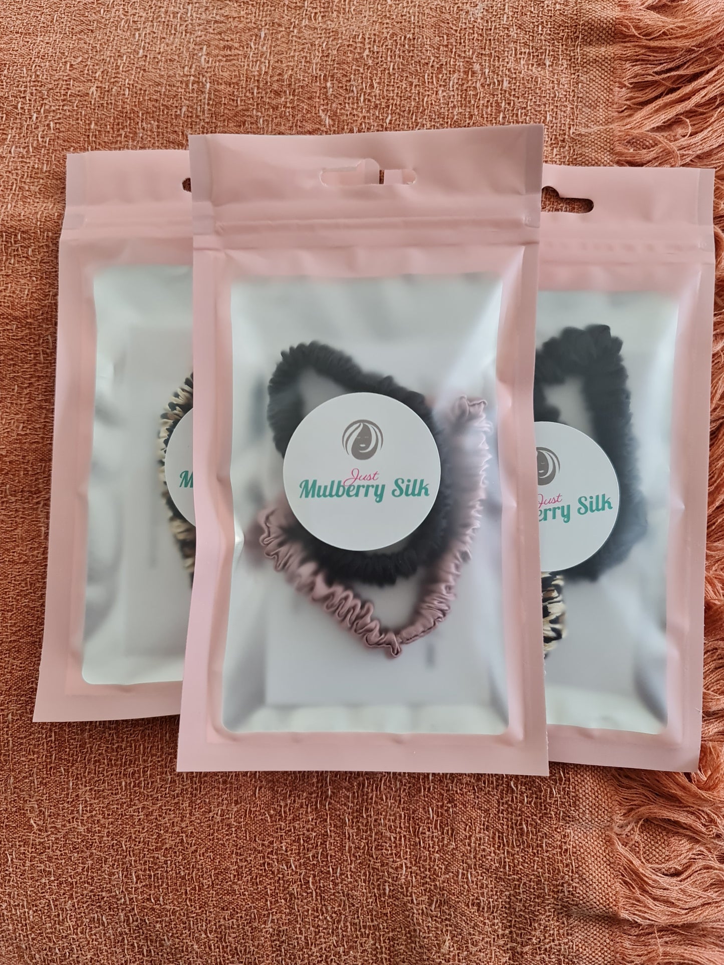 Mulberry Silk Skinny Scrunchies- 2 Pack